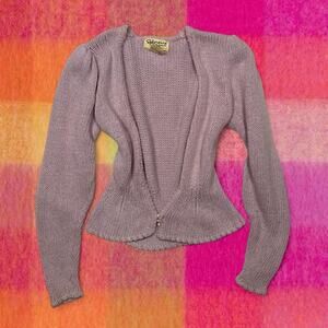 Vintage lilac fitted knit cardigan